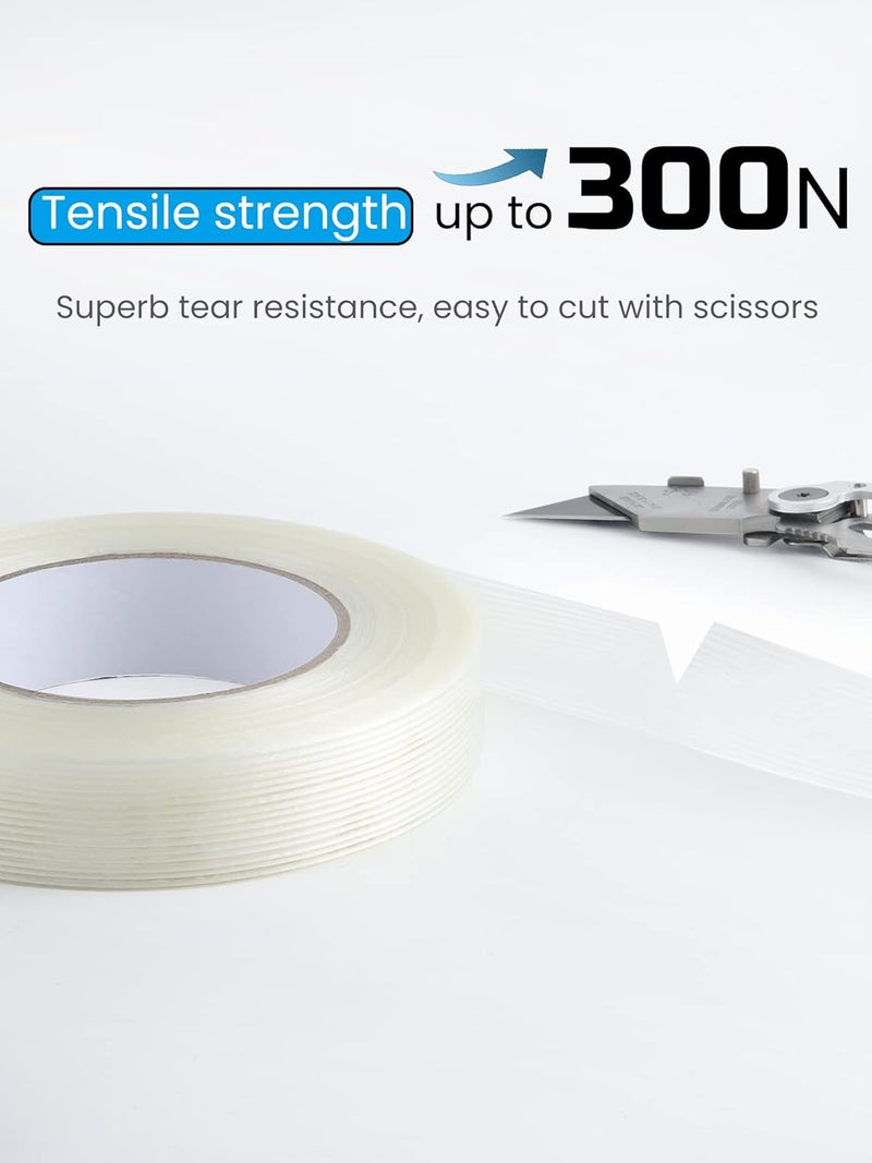Lichamp Fiberglass Tape 1 inch, 2 Pack 60 Yards (120 Total Yards) Filament Tape Nylon Fiber Glass Tapes - Image 4